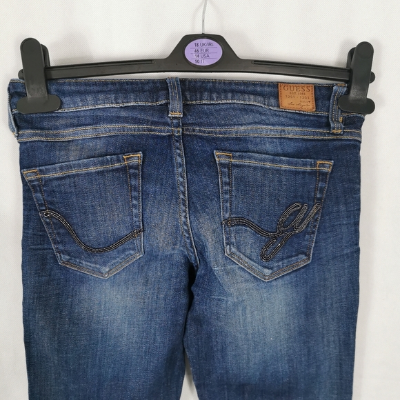 GUESS Vintage Y2K 2000s Jeans Size 27" 8 Long Leg Straight - Picture 7 of 11